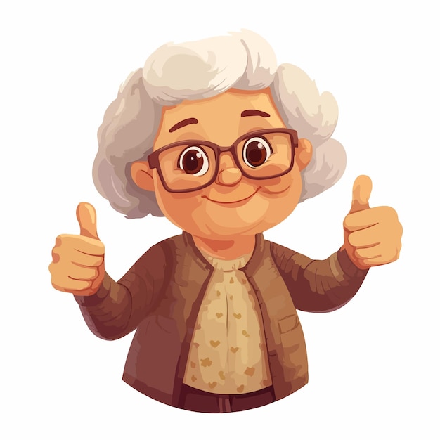 Cute Grandmother Cartoon Vector Illustration