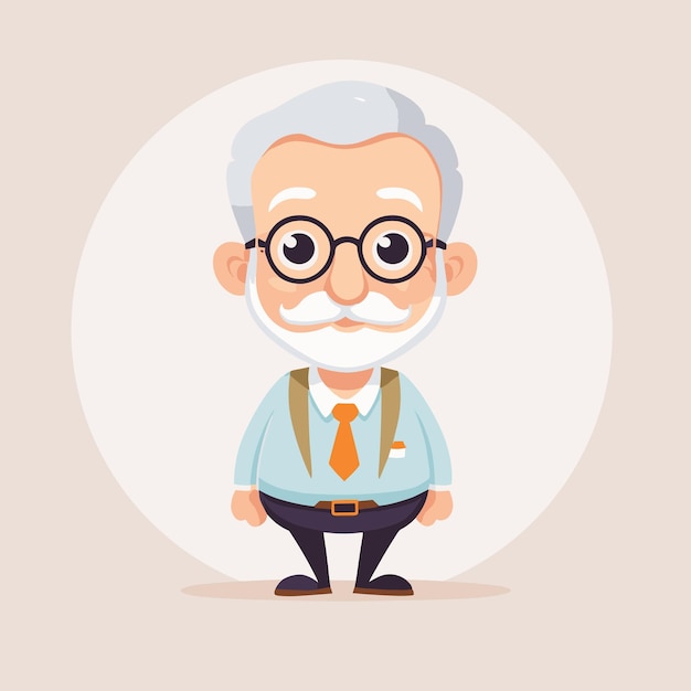 Cute grandpa cartoon illustration