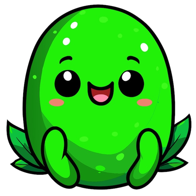 cute green beans vector illustration