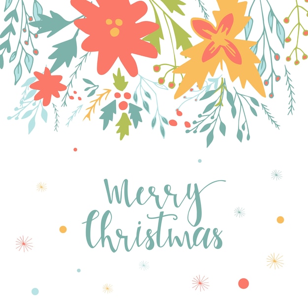 Cute greetings with Christmas lettering.