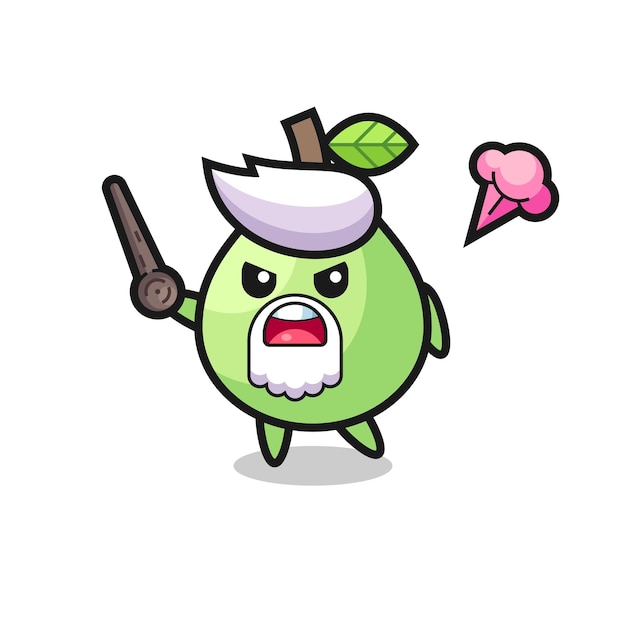 Cute guava grandpa is getting angry , cute style design for t shirt, sticker, logo element