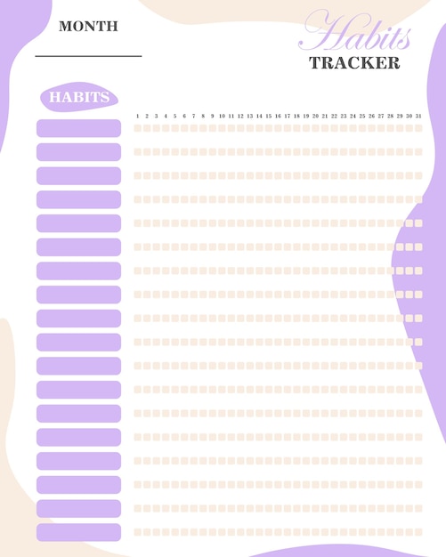 Cute habits tracker