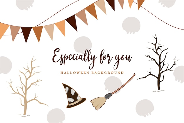 cute Halloween in fall template background