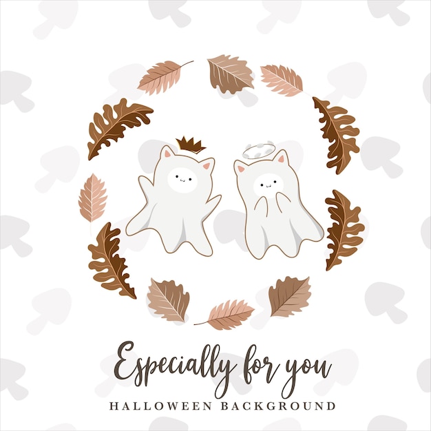 cute Halloween in fall template background