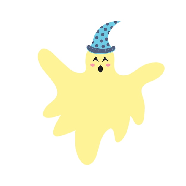 Cute Halloween ghost in a hat