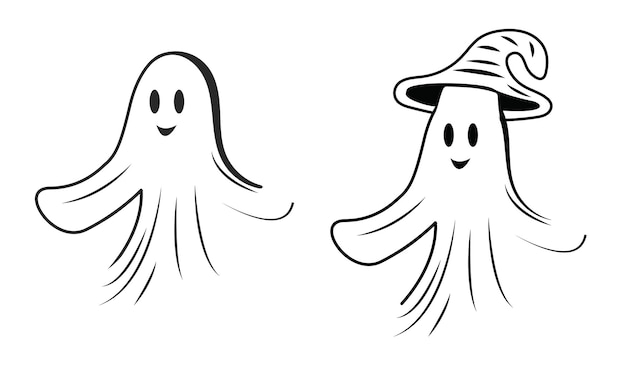 Cute Halloween Ghost Vector