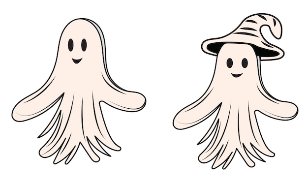 Cute Halloween Ghost Vector