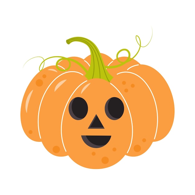 Cute Halloween pumpkin Orange pumpkin with spooky smile