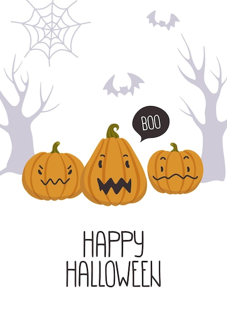 Cute halloween pumpkins Print for for wall art apparel card textile fabric stationery