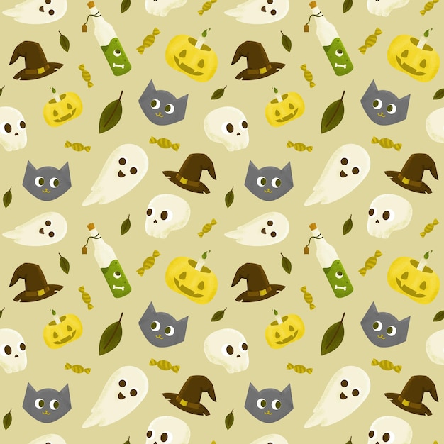 Cute halloween seamless pattern