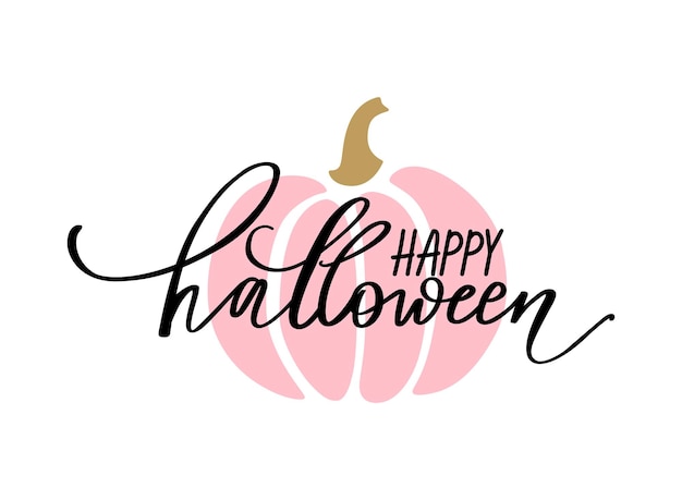 Cute Halloween vector pumpkin illustration. Cartoon autumn symbol