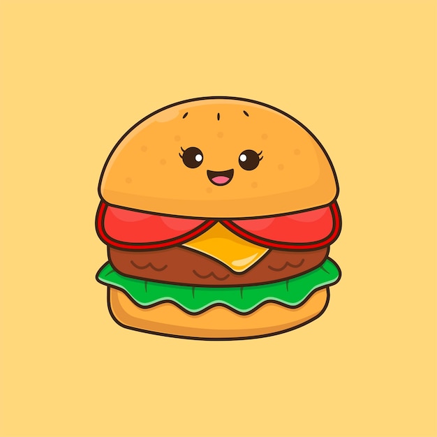 Cute Hamburger Illustration