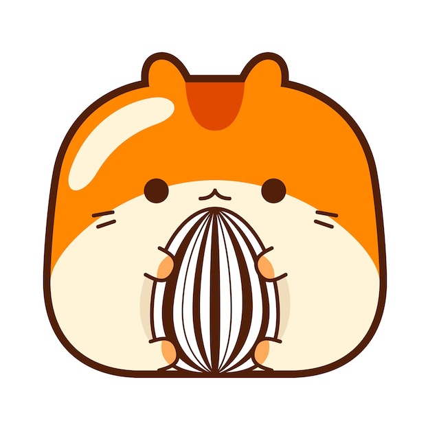 Cute Hamster in Cartoon Style