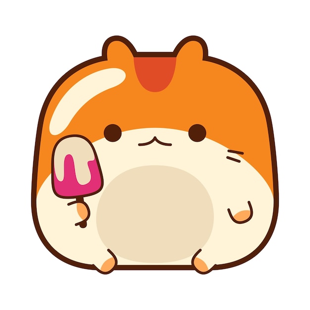 Cute Hamster in Cartoon Style