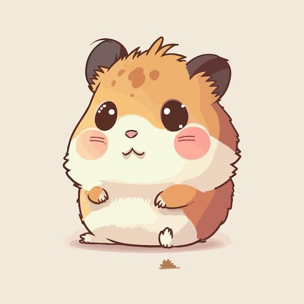 Cute hamster cartoon style