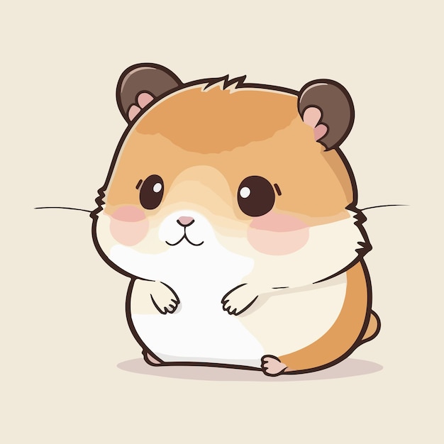 Cute hamster cartoon style