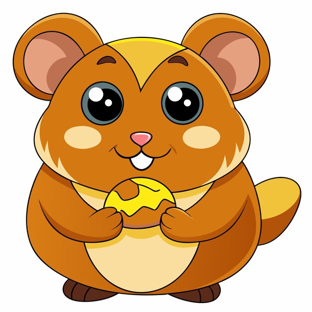 Cute Hamster Eating Sunflower Seed Cartoon Vector Icon Illustration Animal Food Icon Concept Isolated Premium Vector Flat Cartoon Style