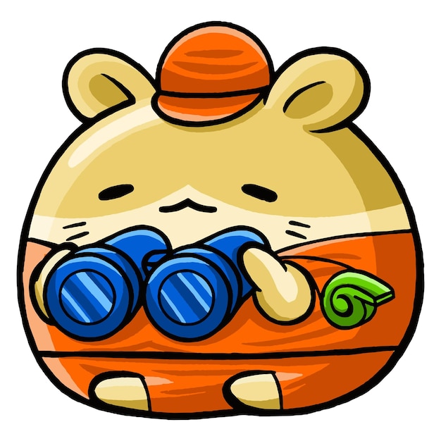 Cute Hamster Lifeguard in Cartoon Style