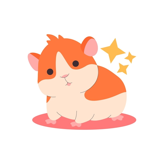 Cute Hamster Vector Pet Illustration Sticker