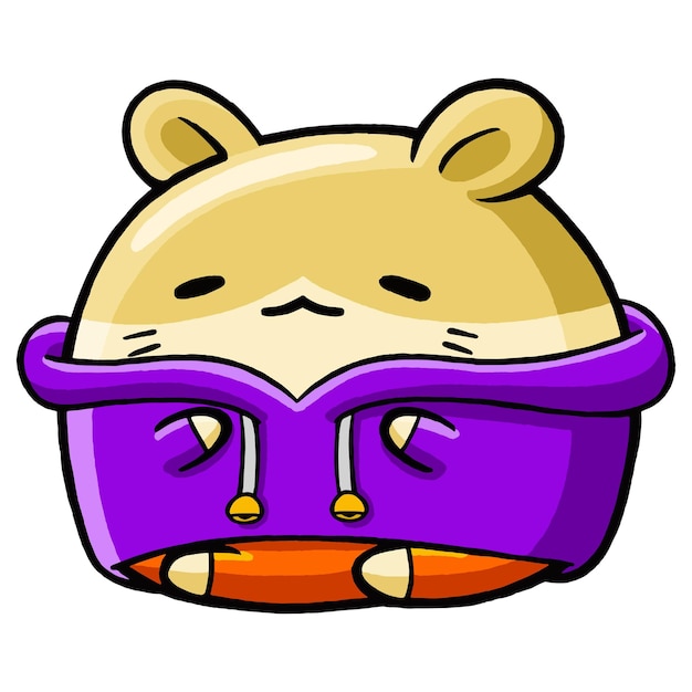 Cute Hamster wearing Winter Outfit in cartoon style