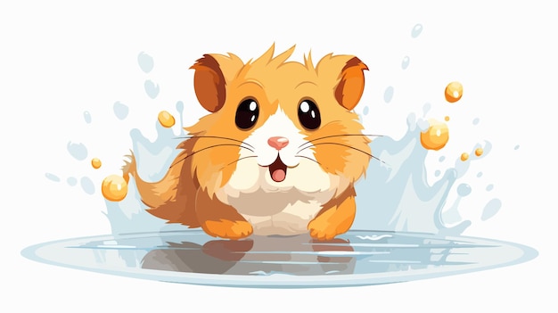 a cute hamster with a splash of water