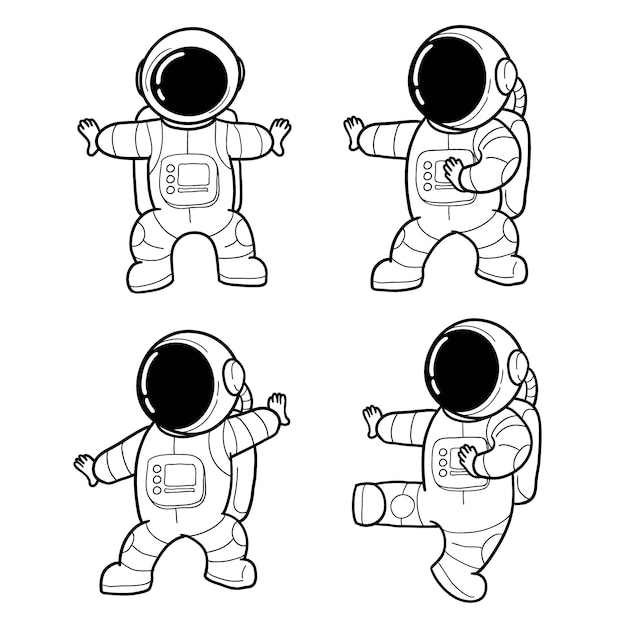 Cute hand drawn astronaut