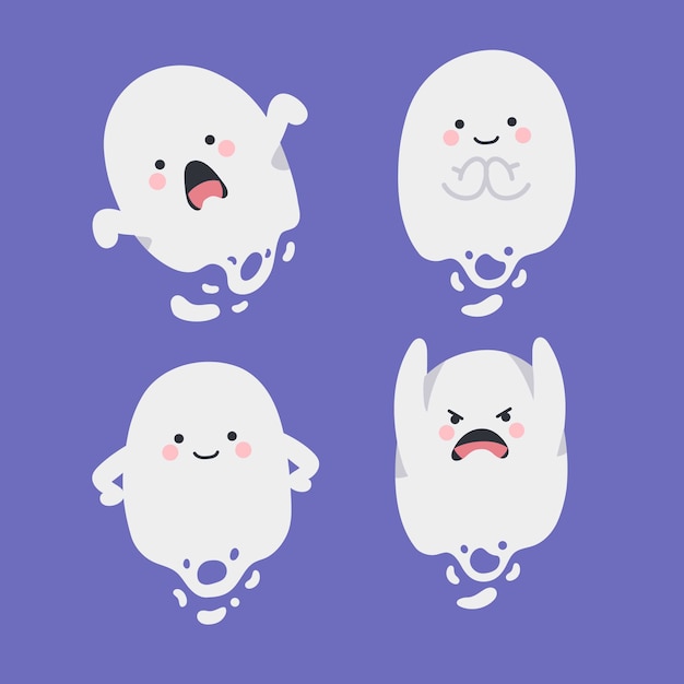 Cute Hand Drawn Cartoon Character Funny Ghost