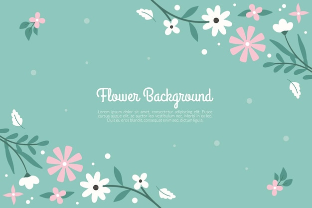 Cute hand drawn floral pastel flower background illustration