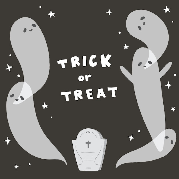 Cute hand drawn halloween illustration