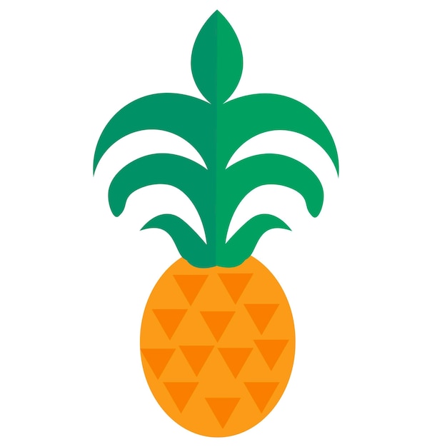 Cute hand drawn pineapple isolated on white background. Cartoon pineapple.