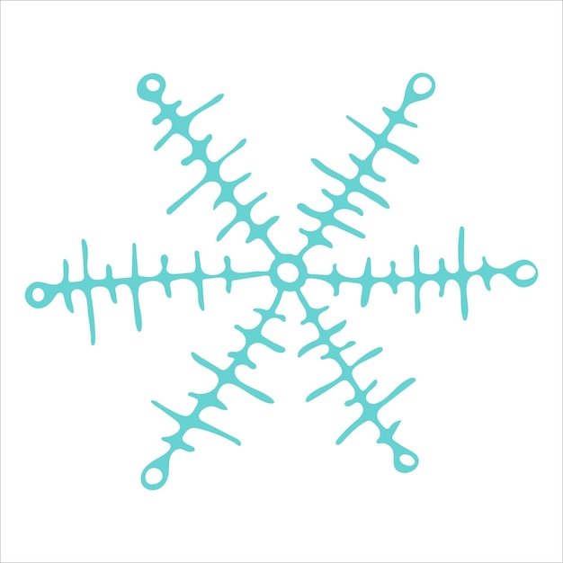 Cute hand drawn snowflake Vector winter clipart Christmas and New Year doodle