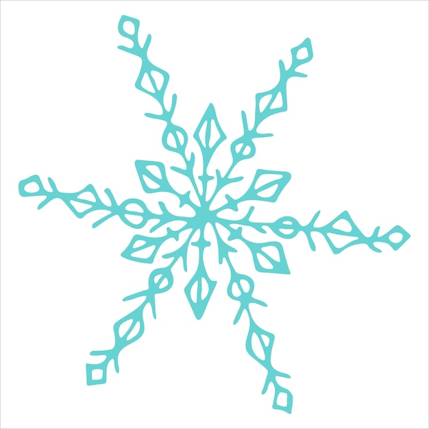 Cute hand drawn snowflake Vector winter clipart Christmas and New Year doodle