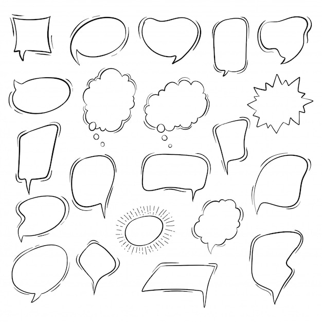 Cute Hand Drawn Speech Bubbles Collection