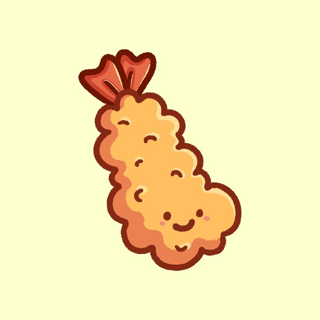 Vector cute hand drawn tempura vector illustration