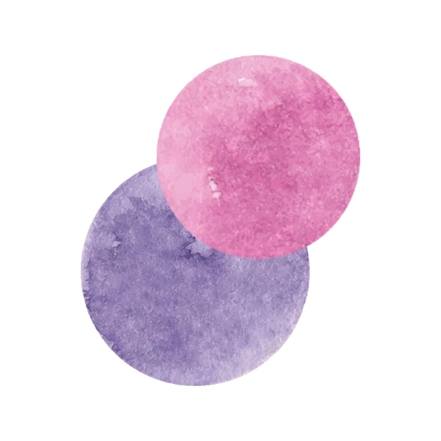 Cute hand drawn watercolor abstract circle shape