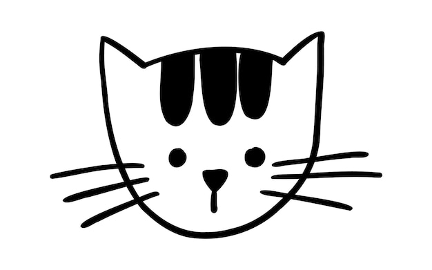 Cute handdrawn cat funny doodle kitty vector cartoon illustration