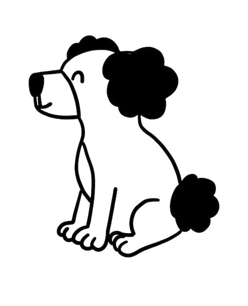 Cute handdrawn dog Funny doodle puppy Vector cute cartoon illustration