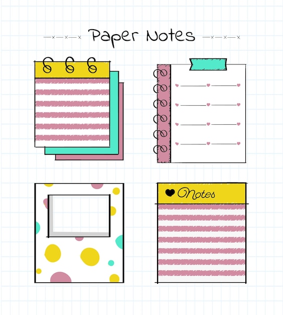 cute handdrawn paper note Premium vector