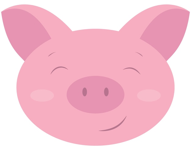 Vector cute handdrawn pig face