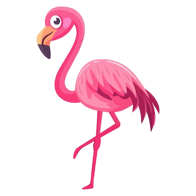 Cute Happy cartoon Flamingo