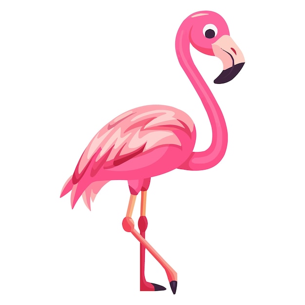 Cute Happy cartoon Flamingo