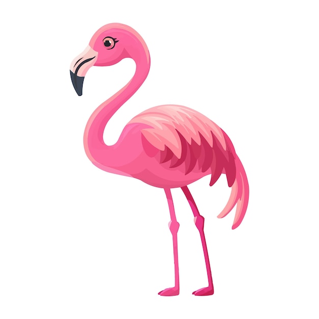 Cute Happy cartoon Flamingo