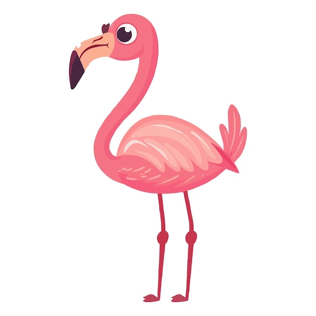 Cute Happy cartoon Flamingo