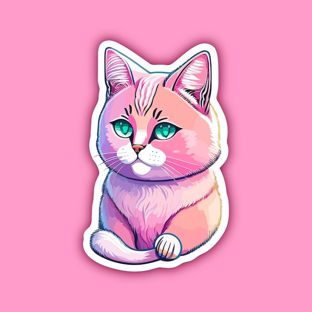 Cute happy cat vector sticker