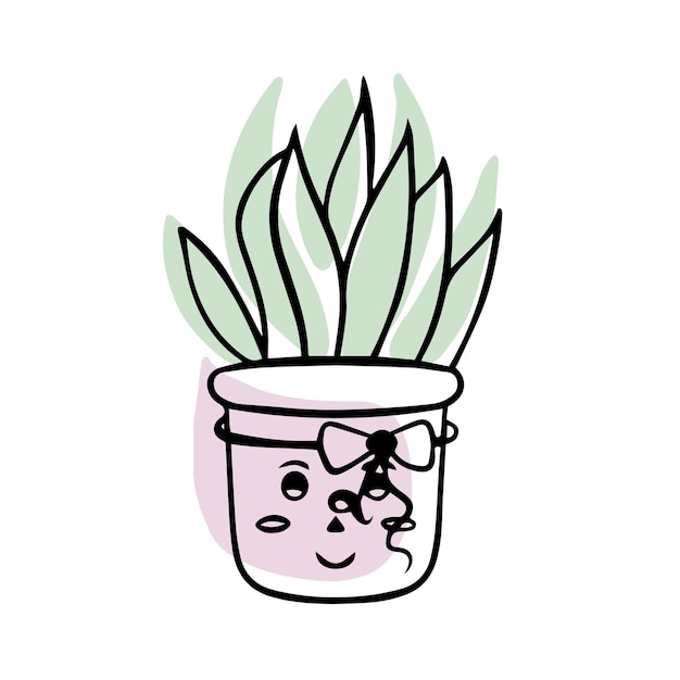 Cute happy funny succulents plants