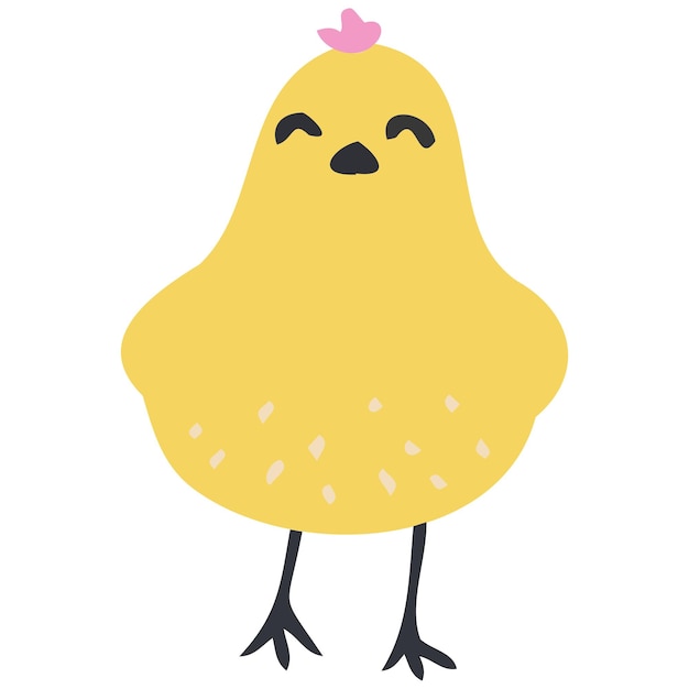 Cute happy little yellow chick