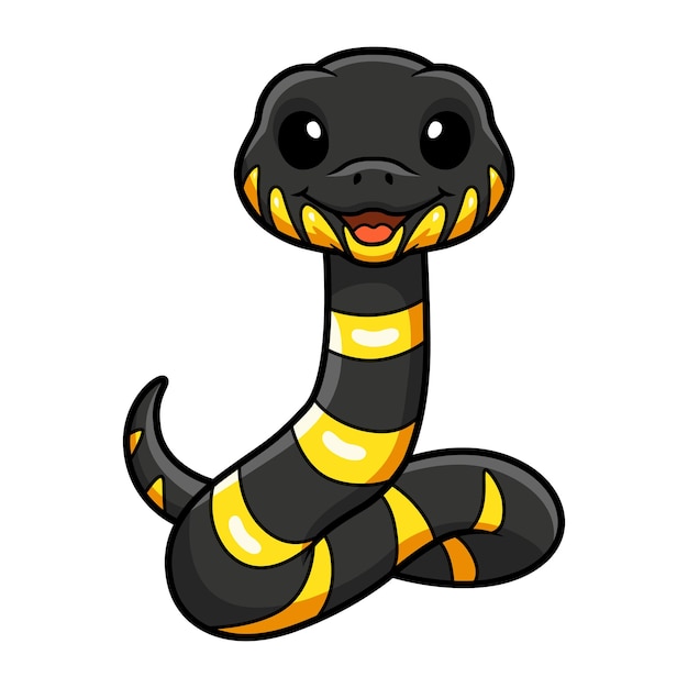 Cute happy mangrove snake cartoon