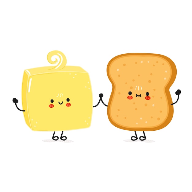 Cute happy toast and butter card