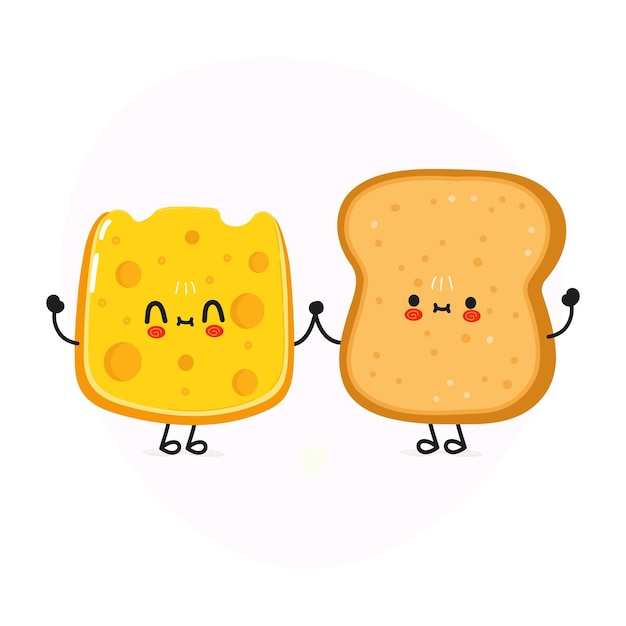 Cute happy toast and cheese card