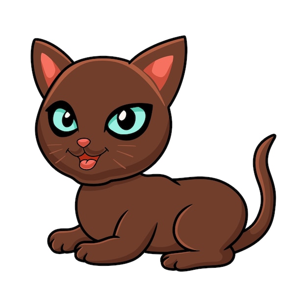 Cute havana brown cat cartoon